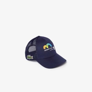 Navy Blue Lacoste Miami Open Hat | XFYPQC-487