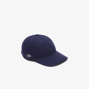 Navy Blue Lacoste Organic Cotton Twill Cap | VITHFC-750