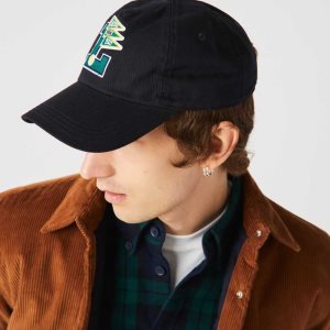 Navy Blue Lacoste Pennants L Organic Cotton Cap | QXZPBE-158