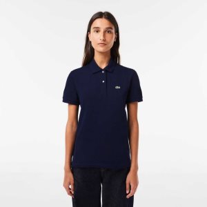 Navy Blue Lacoste Regular Fit Soft Cotton Petit Pique Polo | RICSJD-693