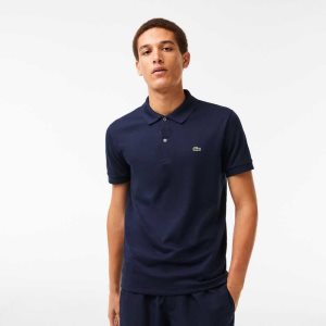 Navy Blue Lacoste Regular Fit Ultra Soft Cotton Jersey Polo | NQYZSL-531