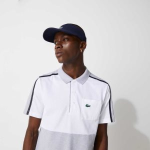 Navy Blue Lacoste SPORT Pique And Fleece Tennis Visor | GTMFNW-869