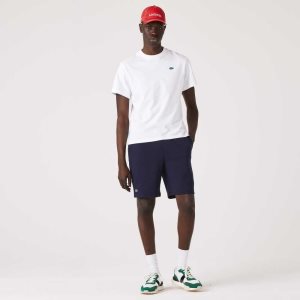 Navy Blue Lacoste SPORT Tennis Fleece Shorts | YKXRTB-841