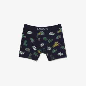 Navy Blue / White Lacoste Organic Cotton Boxer Brief | SFXRPJ-021