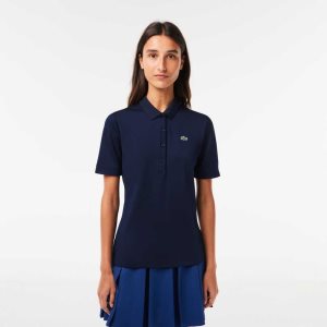 Navy Blue / White Lacoste SPORT Breathable Stretch Golf Polo | UAWDEL-954