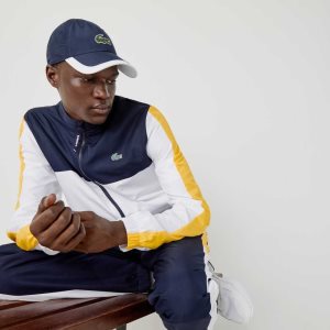 Navy Blue / White Lacoste SPORT Contrast Border Lightweight Cap | IAZHKC-423