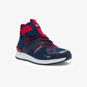 Nvy/Red Lacoste Run Breaker Textile and Leather Sneakers | PNCOWY-781