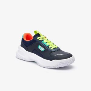 Nvy/Trqs Lacoste Ace Lift Leather Sneakers | RWYXVQ-307