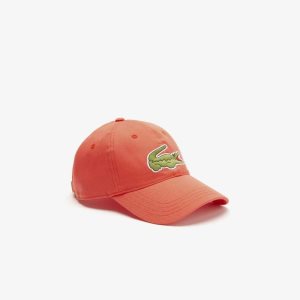 Orange Lacoste Adjustable Organic Cotton Twill Cap | LVEJNI-794