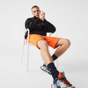 Orange Lacoste SPORT Tennis Fleece Shorts | JDCTNU-742