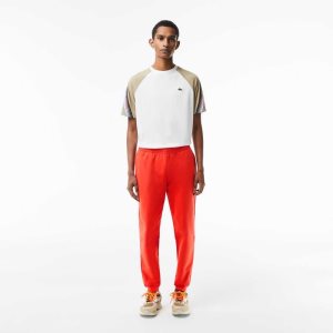 Orange Lacoste Tapered Fit Fleece Trackpants | OCIJQP-571