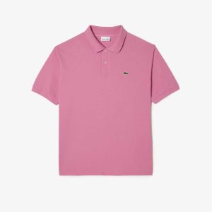 Pink Lacoste Big Fit Cotton Petit Pique Polo | NCMKPT-397