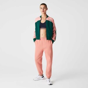 Pink Lacoste Blended Cotton Joggers | RPCXQJ-324