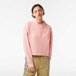 Pink Lacoste Hooded Sweatshirt | SZIXEL-392