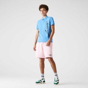 Pink Lacoste LIVE Flecked Cotton Fleece Shorts | BRXQUK-648