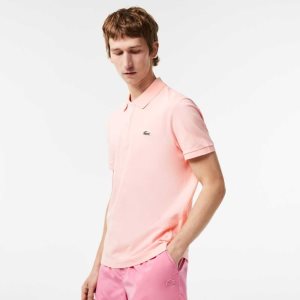 Pink Lacoste Original L.12.12 Slim Fit Petit Pique Cotton Polo | PSMALE-461