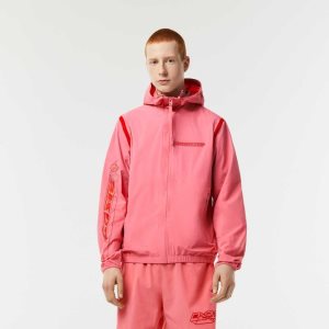 Pink Lacoste Recycled Polyamide Short Track Jacket | ZHJFNA-359