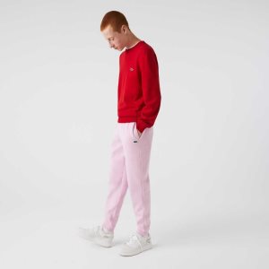 Pink Lacoste Tapered Fit Fleece Trackpants | TKCFGD-418