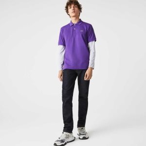 Purple Lacoste Original L.12.12 petit pique cotton Polo | KMQAZB-859