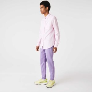 Purple Lacoste Tapered Fit Fleece Trackpants | LGVFXO-804