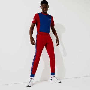 Red / Blue / White Lacoste SPORT Pique Jogging Pants | EODWSJ-023