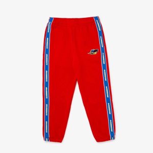 Red Lacoste Branded Band Trackpants | VWHERP-625