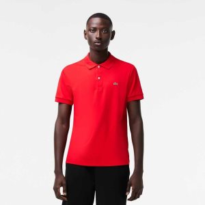 Red Lacoste Regular Fit Ultra Soft Cotton Jersey Polo | XSRWUO-594