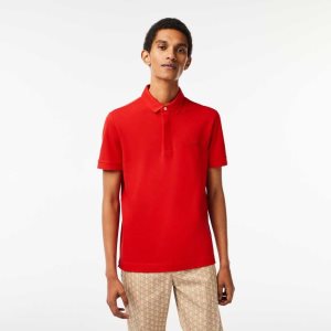 Red Lacoste Smart Paris Polo Stretch Cotton | RVJOPH-584