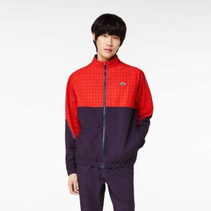 Red / Navy Blue Lacoste Tennis x Novak Djokovic Jogger Set | IYKMWS-865