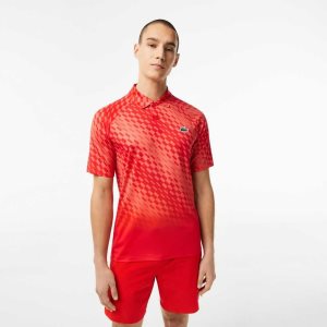 Red / Orange Lacoste Tennis x Novak Djokovic Player Version Polo | DTPNQK-306