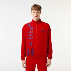 Red / Purple Lacoste SPORT x Novak Djokovic Track Jacket | FALQKS-685