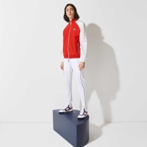 Red / White / Navy Blue Lacoste SPORT French Sporting Spirit Edition Water-Resistant Zip Jacket | DTBSVG-875