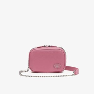 Reseda Lacoste Top Grain Leather Square Shoulder Bag | LCPQRH-056