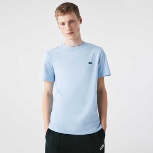 Turquoise Lacoste Regular Fit Speckled Print Cotton Jersey T-Shirt | OGPIVA-437