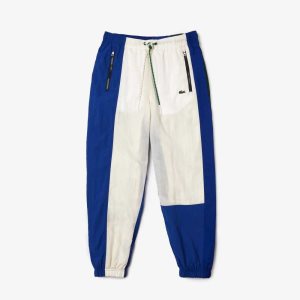 White / Blue / Green Lacoste LIVE Colorblock Light Trackpants | ZWQRFE-312