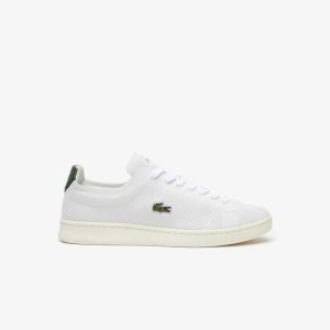 White/Green Lacoste Carnaby Piquee Sneakers | ZKTOSC-932