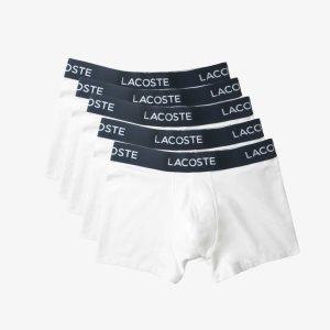 White Lacoste 5-pack Stretch Cotton Trunks | XRLBJA-978