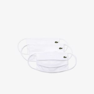 White Lacoste L.12.12 Face Masks 3-Pack | SCZRXG-293