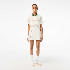 White Lacoste Organic Cotton French Made Skirt | YOZMTP-829