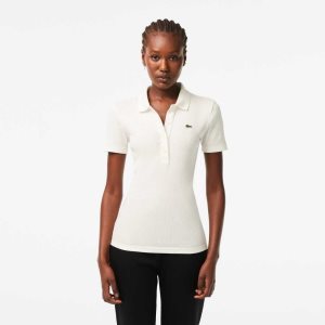 White Lacoste Organic Cotton Polo Shirt | LEUMTP-230