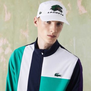 White Lacoste SPORT Exclusive Crocodile Tennis Cap | ULQXCF-681