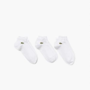 White Lacoste SPORT Low-Cut Socks 3-Pack | AGXIJM-402