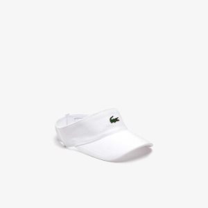 White Lacoste SPORT Pique And Fleece Tennis Visor | ODYRSA-827