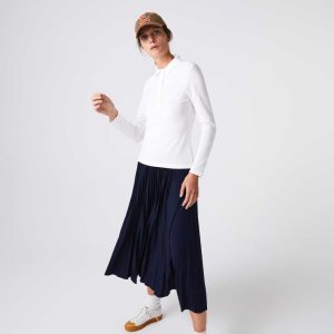 White Lacoste Slim Fit Stretch Pique Polo | YWUKEA-614
