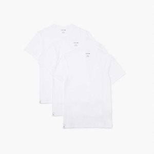 White Lacoste T-Shirt 3-Pack | QWSZJX-496
