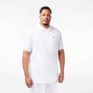 White Lacoste Tall Fit Cotton Petit Pique Polo | UHXZWF-430