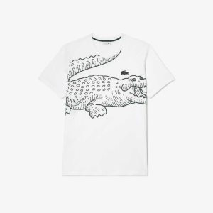 White Lacoste Tall Fit Cotton T-Shirt | KFSYVJ-043