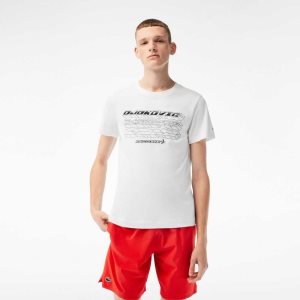 White Lacoste Tennis x Novak Djokovic Regular Fit T-shirt and Cap Pack | NKTPCO-937