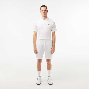 White / Navy Blue Lacoste SPORT Ultra-Light Shorts | WRIEJO-058