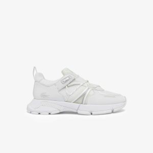 White/White Lacoste L003 Sneakers | WBILNF-987